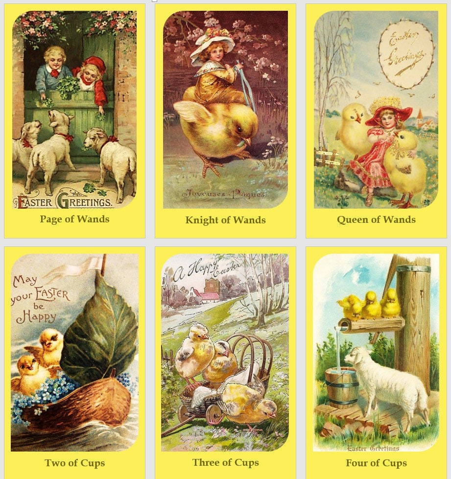 Jeu de Tarot de Pâques. Tarot vintage