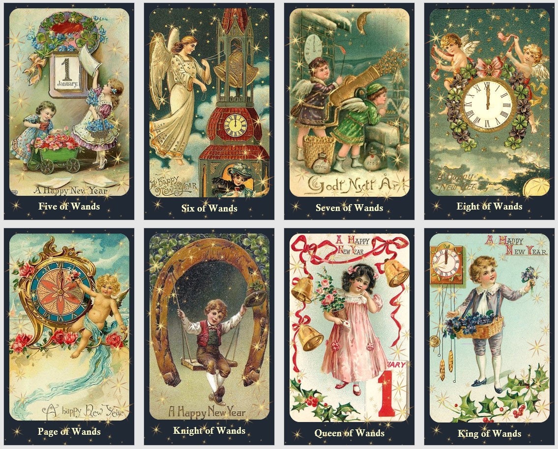 Jeu de tarot Bonne Année. Tarot vintage