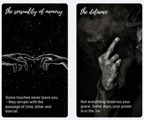 Jeu d'oracles Chuchotis du Vide. Cartes oracles noires et blanches