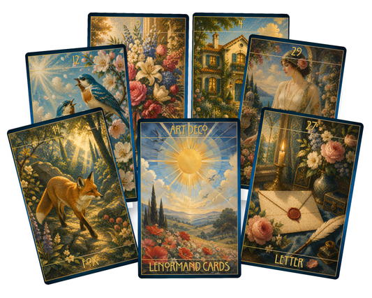 Art Deco Lenormand Oracle Cards – 36 Cards with QR Guidance
