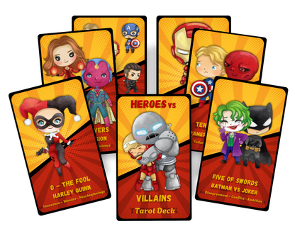 Heroes vs Villains Tarot Deck: Comic & Movie Inspired, Handmade