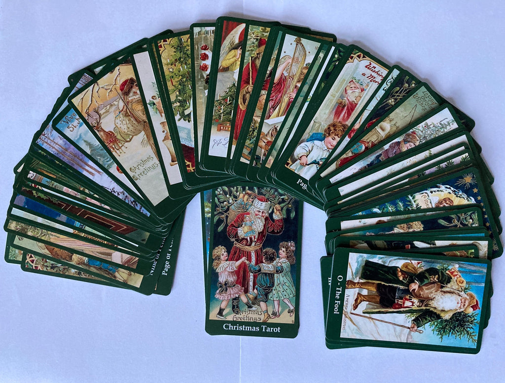 Set of Christmas Tarot and Lenormand Decks: Vintage Divination Gift Set