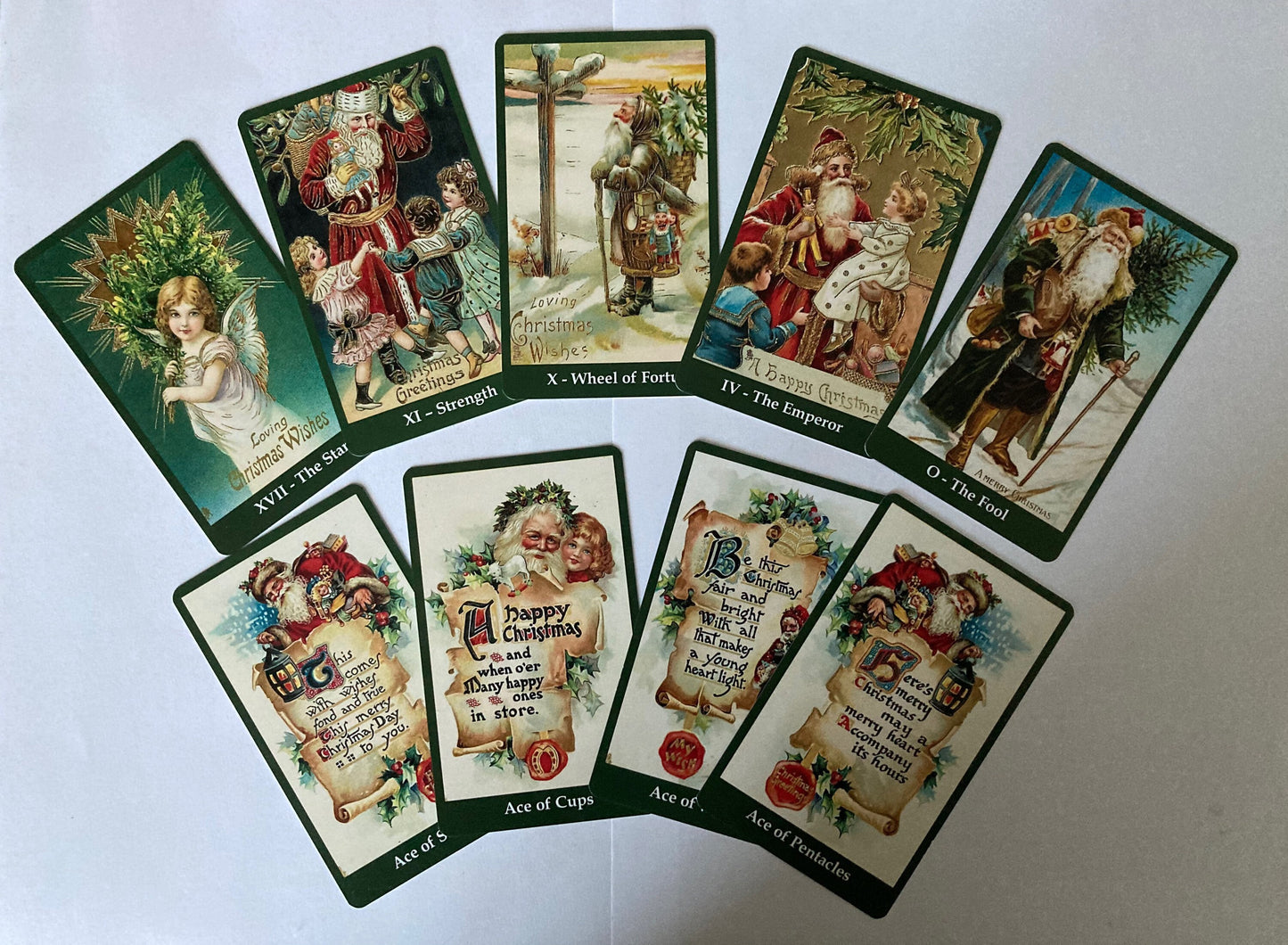 Ensemble de Tarots et Lenormands de Noël : Coffret cadeau de divination vintage