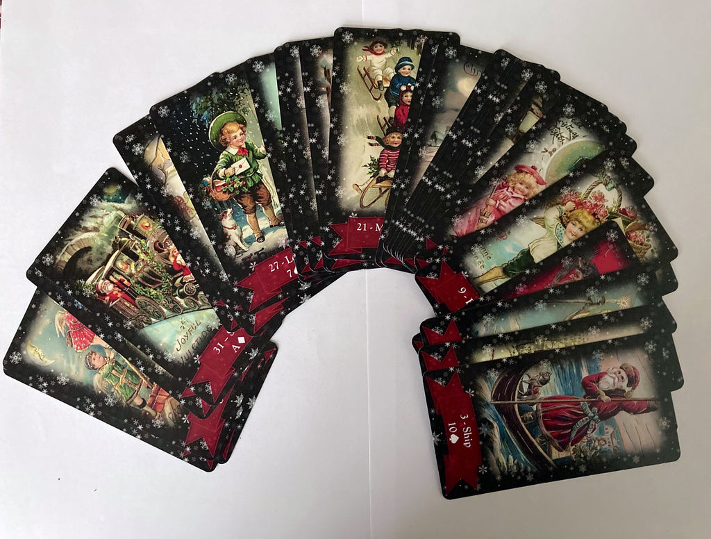 Set of Christmas Tarot and Lenormand Decks: Vintage Divination Gift Set