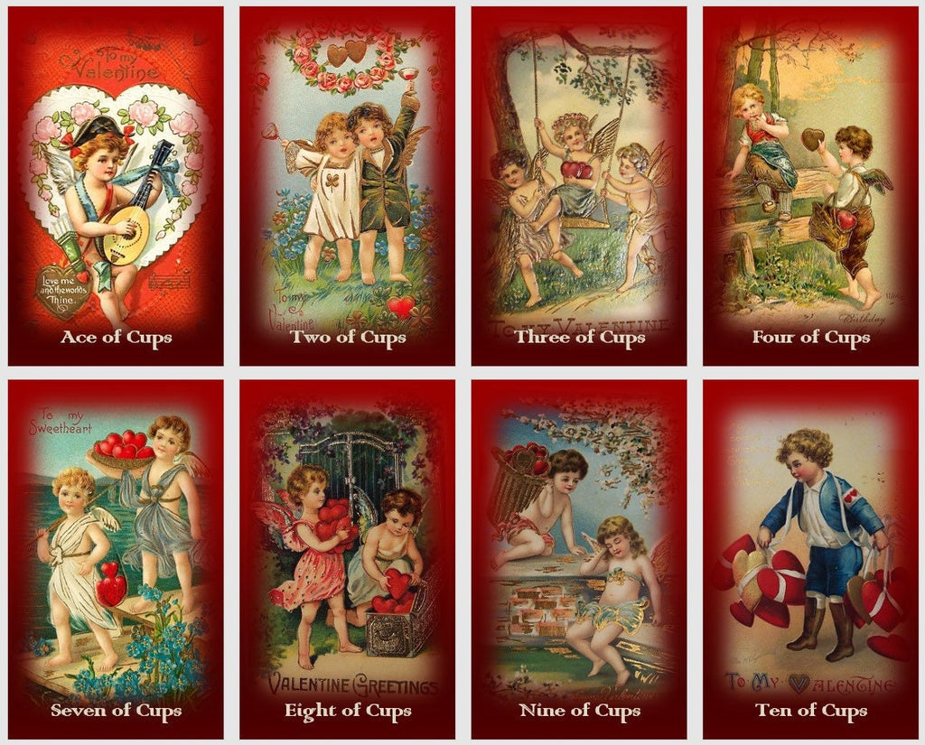 Valentine,s Day Tarot deck. Vintage tarot
