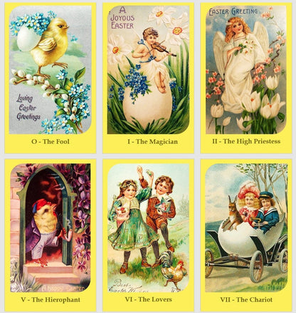Easter Tarot deck. Vintage tarot