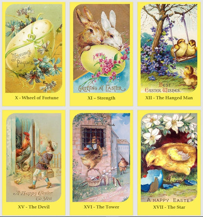 Easter Tarot deck. Vintage tarot