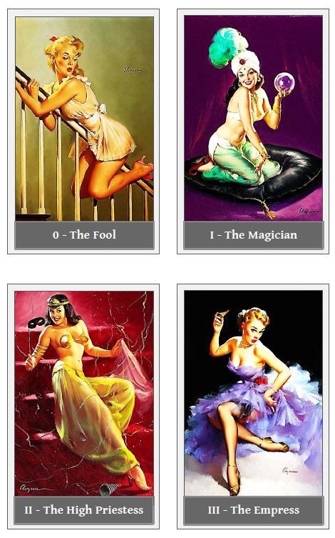 Pin Up Girls Tarot deck. Retro tarot