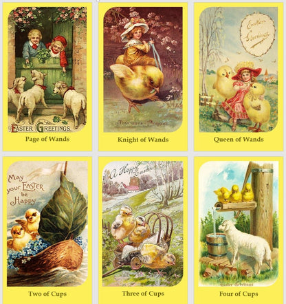Easter Tarot deck. Vintage tarot