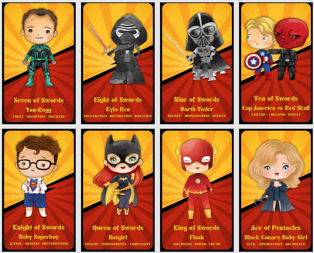 Heroes vs Villains Tarot Deck: Comic & Movie Inspired, Handmade