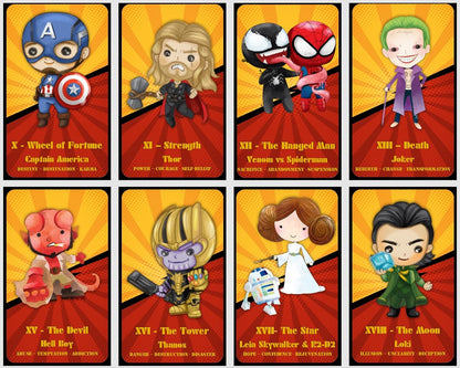 Heroes vs Villains Tarot Deck: Comic & Movie Inspired, Handmade