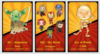 Heroes vs Villains Tarot Deck: Comic & Movie Inspired, Handmade
