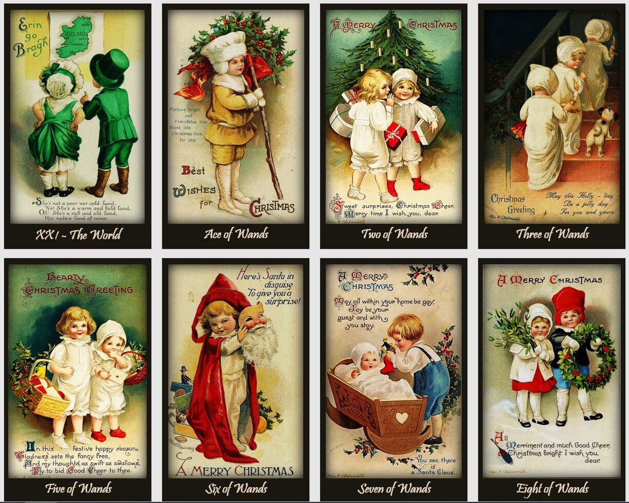Jeu de Tarot "Season Greetings". Tarot vintage.
