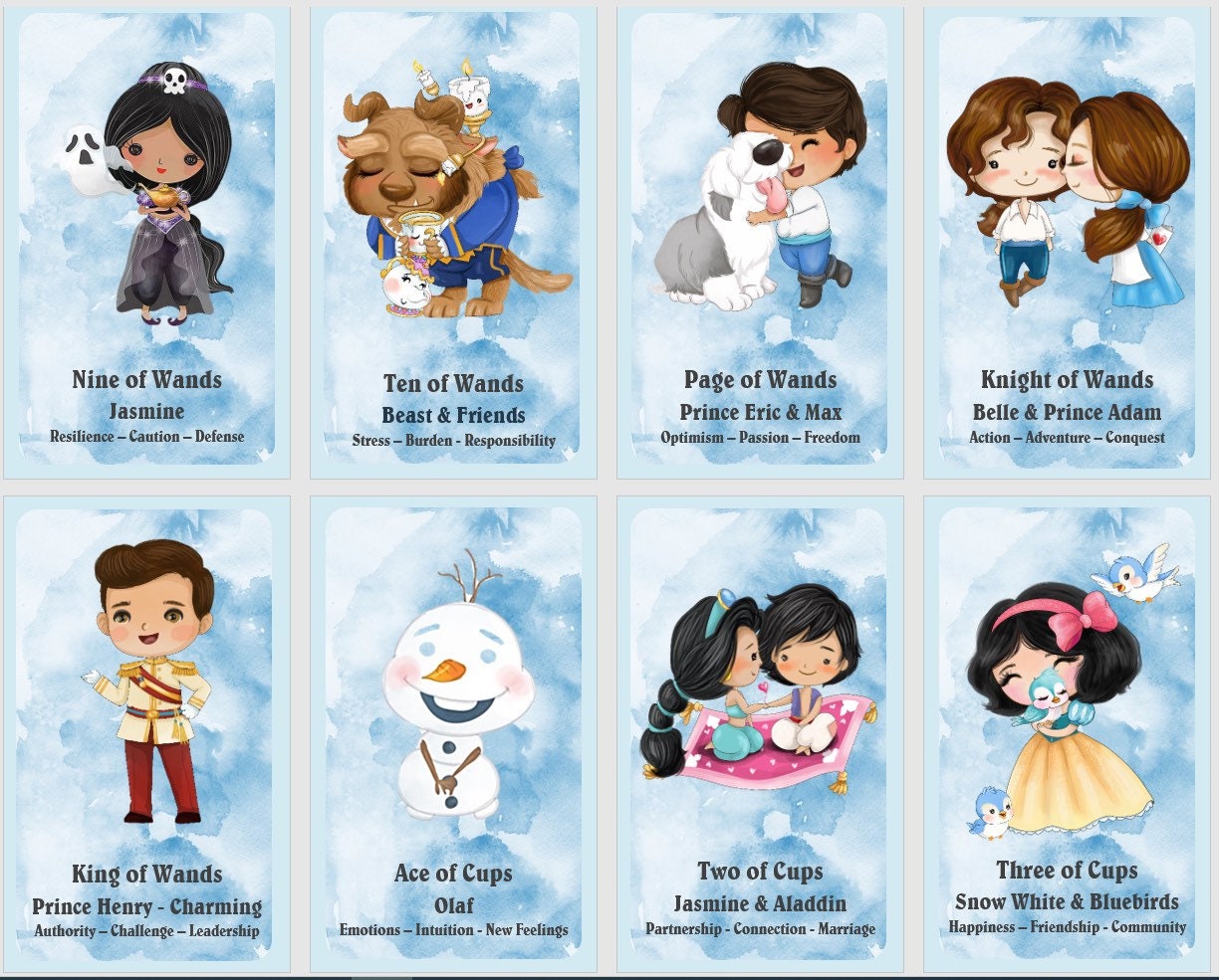 Cartes de tarot « Contes de fées ». Cartes de tarot Princesse et Prince