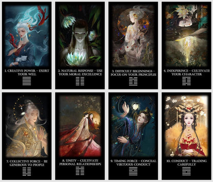 Book of Changes oracle deck with Guidance. I Ching oracle cards.
