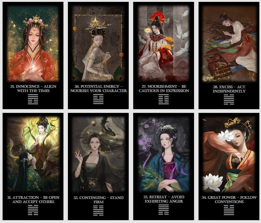 Book of Changes oracle deck with Guidance. I Ching oracle cards.
