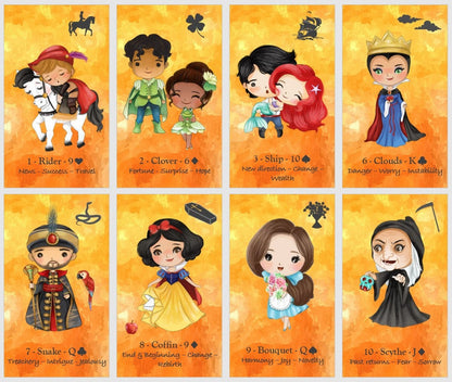 Fairy Tales Lenormand Oracle deck. Princess and Prince cards