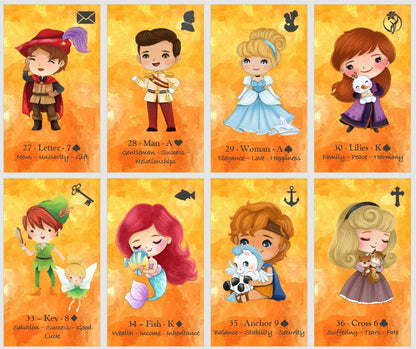 Fairy Tales Lenormand Oracle deck. Princess and Prince cards