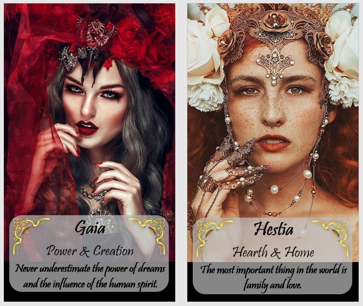 Goddess Power oracle deck. Affirmation cards.