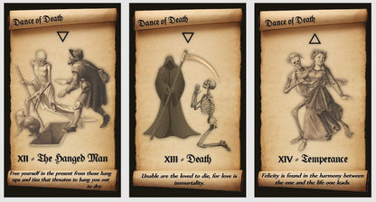 Dance of Death Tarot deck. Medieval tarot deck