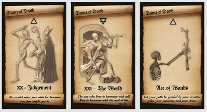Dance of Death Tarot deck. Medieval tarot deck
