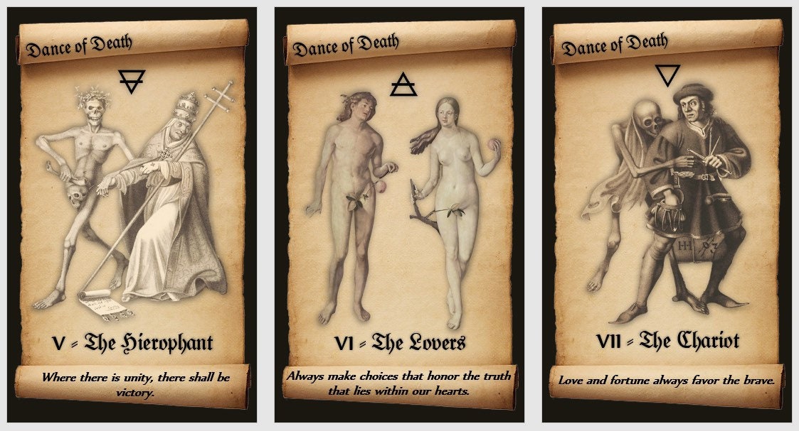Jeu de tarot La Danse macabre. Jeu de tarot médiéval