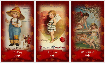 Valentine,s Day Lenormand oracle deck. Vintage cards