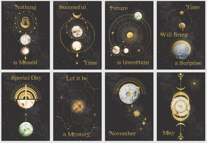 Cosmic Timing oracle deck. Time predictions oracle cards