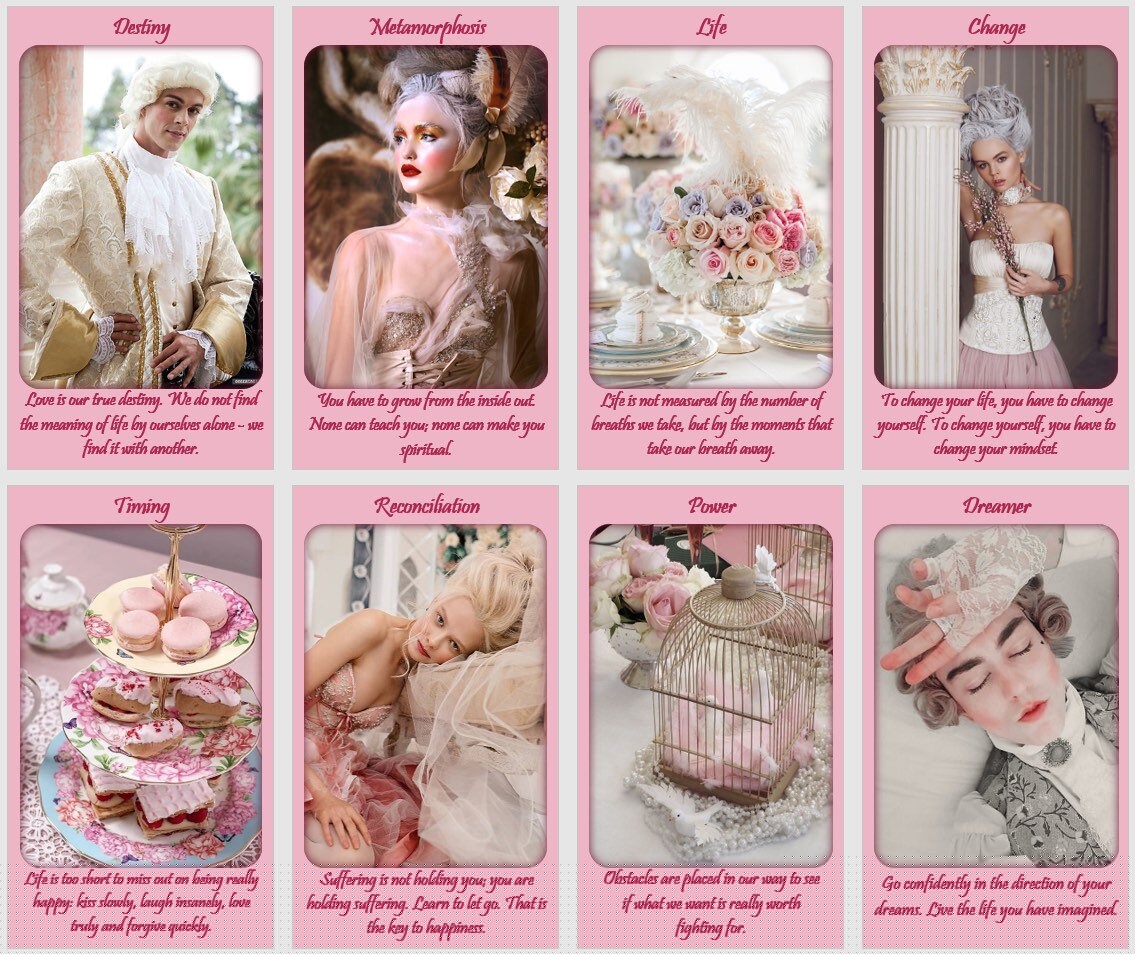 Marie Antoinette Wisdom oracle deck. Love oracle cards