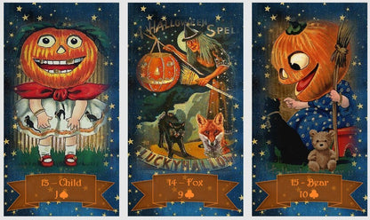 Halloween Lenormand oracle deck. Vintage cards