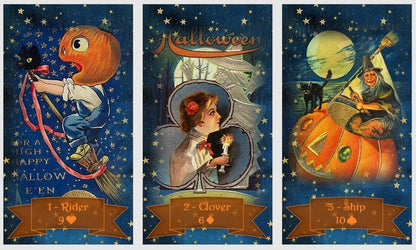 Halloween Lenormand oracle deck. Vintage cards