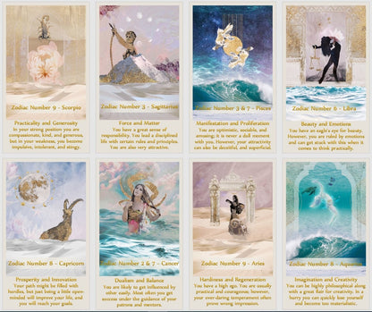 Numerology Oracle Deck: Life Path & Zodiac (100 Cards)