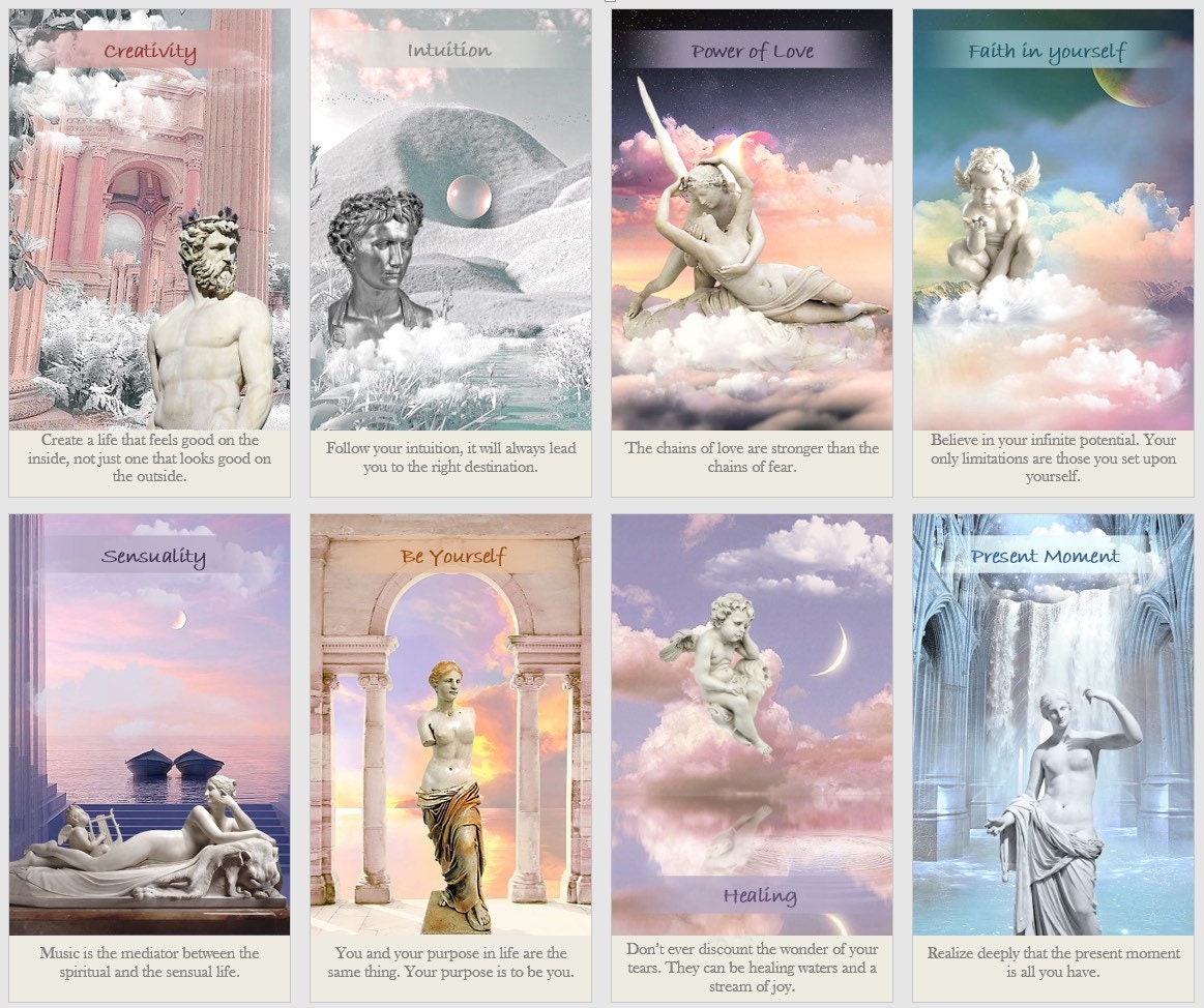 Jeu de cartes oracle de Guérison Spirituelle. Cartes oracle de Sagesse et d'Inspiration