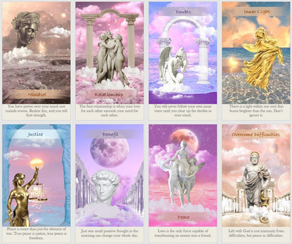 Spiritual Healing oracle deck. Wisdom and Inspiration oracle cards
