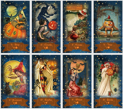 Halloween Lenormand oracle deck. Vintage cards