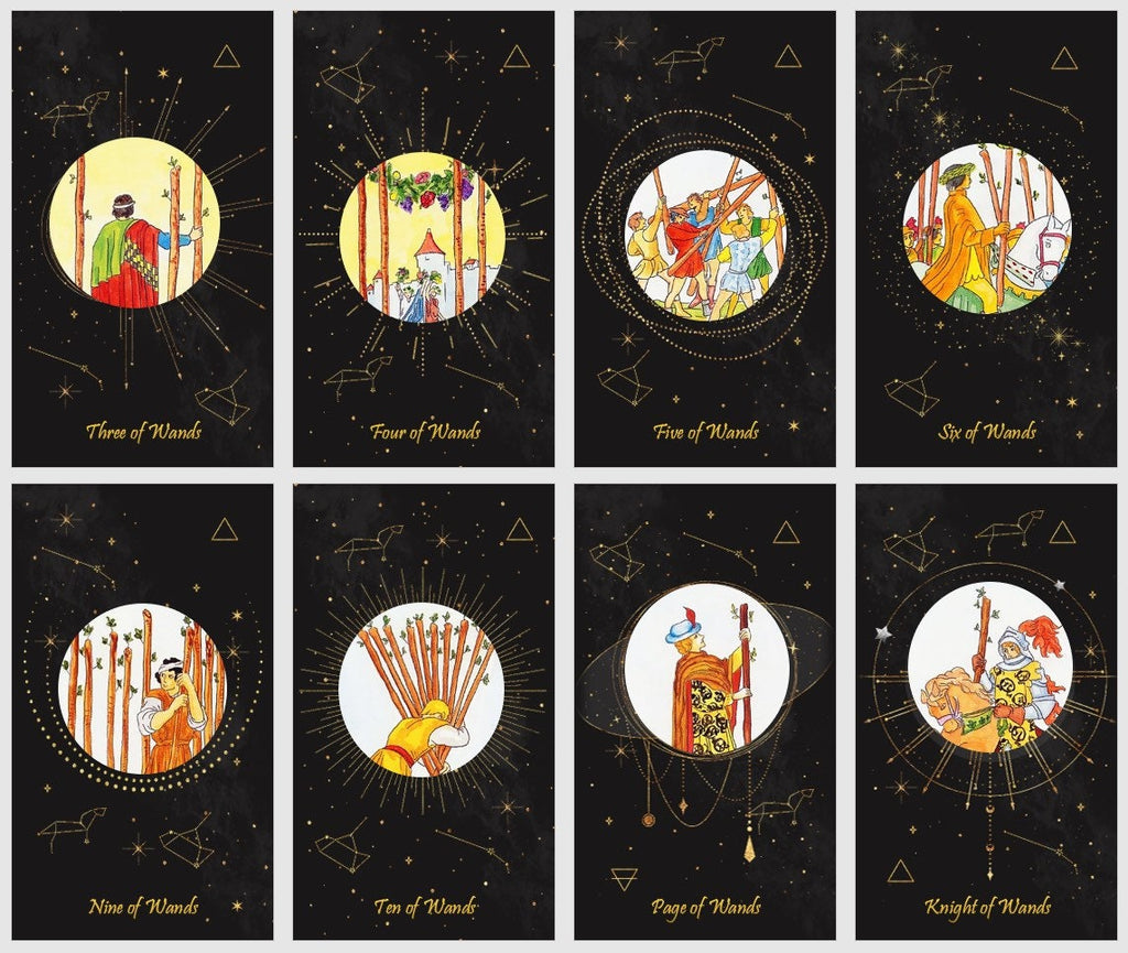 Celestial tarot deck. Cosmic tarot cards.