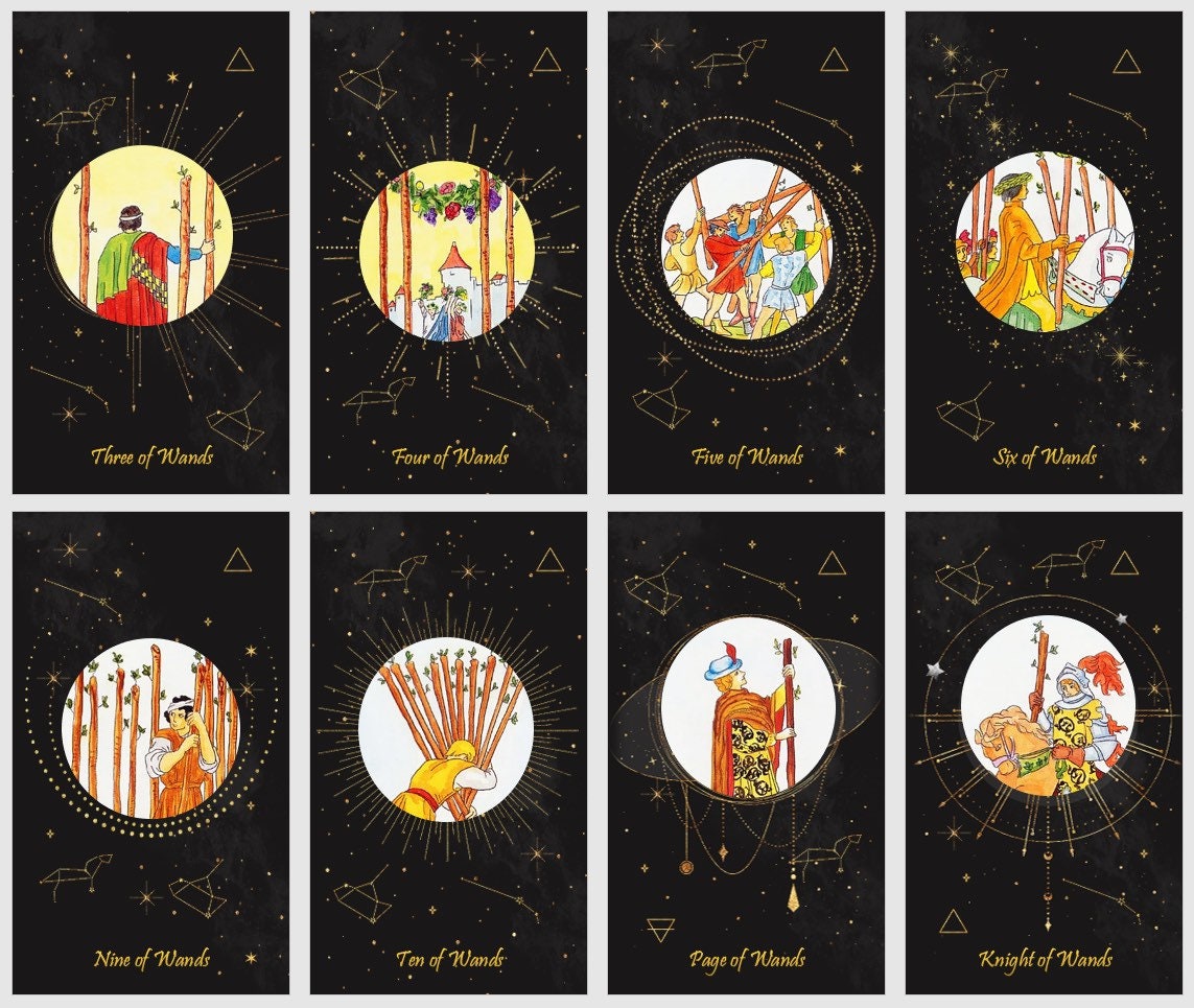 Celestial tarot deck. Cosmic tarot cards.