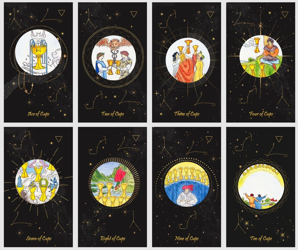 Celestial tarot deck. Cosmic tarot cards.
