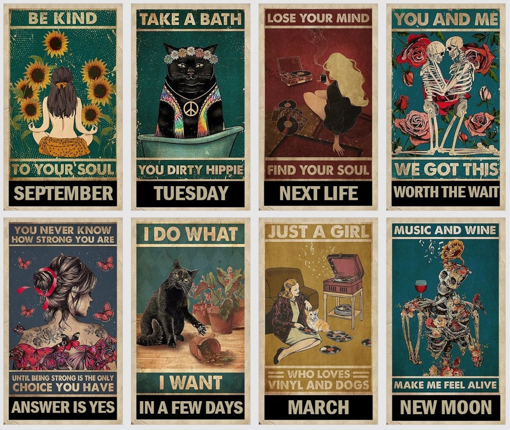 Retro Timing oracle deck. Vintage cards with Time predictions