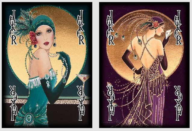 Art Deco playing cards. Poker and Bridge cards