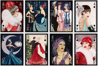 Art Deco playing cards. Poker and Bridge cards