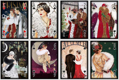 Art Deco playing cards. Poker and Bridge cards