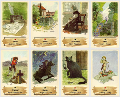 Gypsy oracle deck. Fortune telling playing cards.