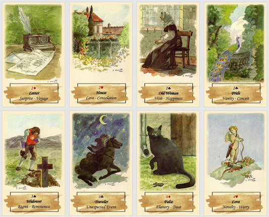 Jeu de cartes oracle Gitan. Cartes de bonne aventure.
