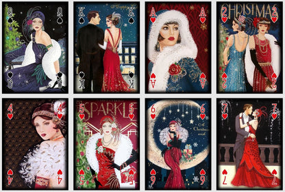 Art Deco playing cards. Poker and Bridge cards