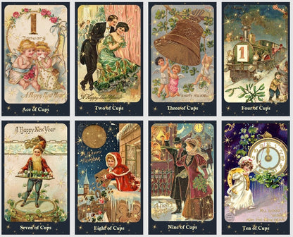 Happy New Year Tarot deck. Vintage tarot