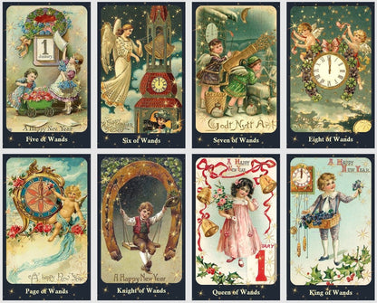 Happy New Year Tarot deck. Vintage tarot