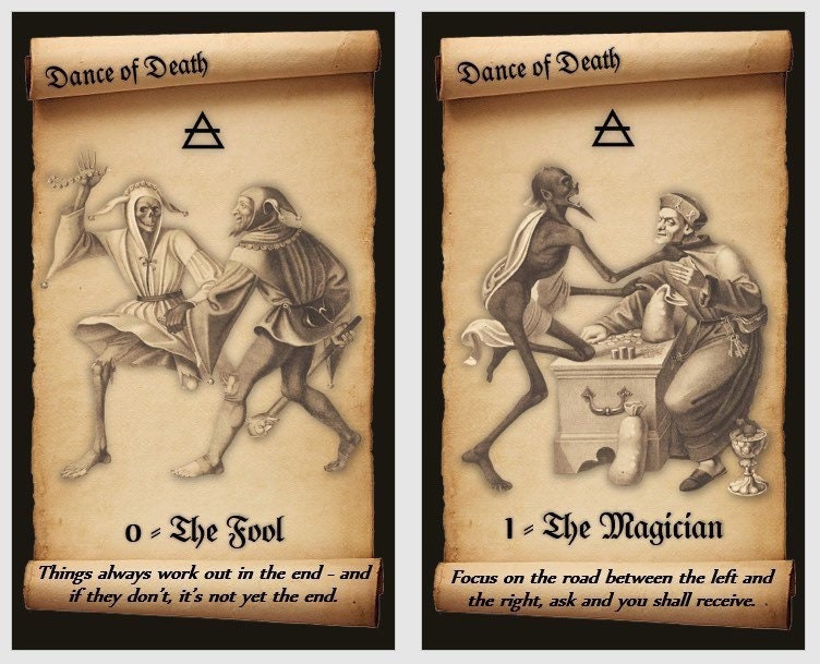 Dance of Death Tarot deck. Medieval tarot deck
