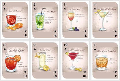 Cocktail Recipe Playing Cards: Poker & Bridge