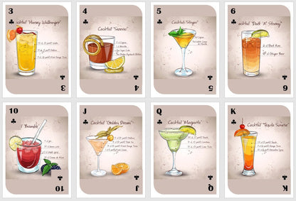 Cocktail Recipe Playing Cards: Poker & Bridge